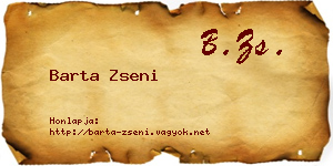 Barta Zseni névjegykártya